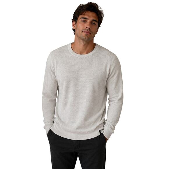 Jules Other - Jules Mens Medium Ivory Textured Knit Sweater Crew Neck Lightweight Pullover